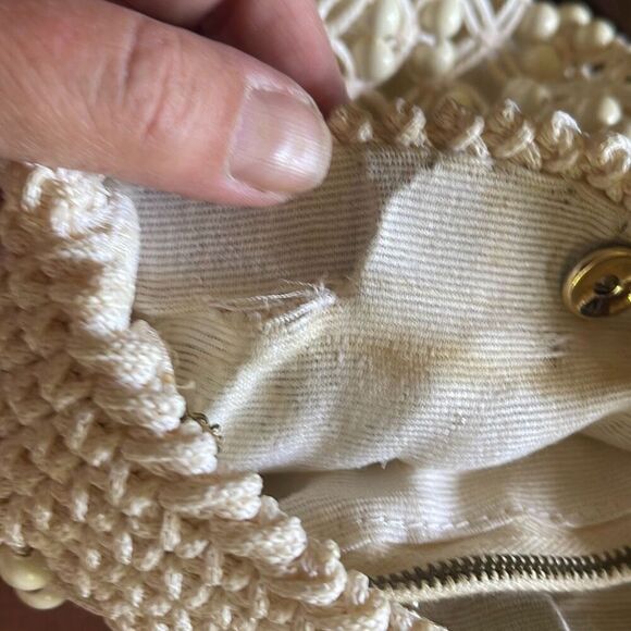 Vintage ADG beaded macrame bag made in Japan - Picture 7 of 7